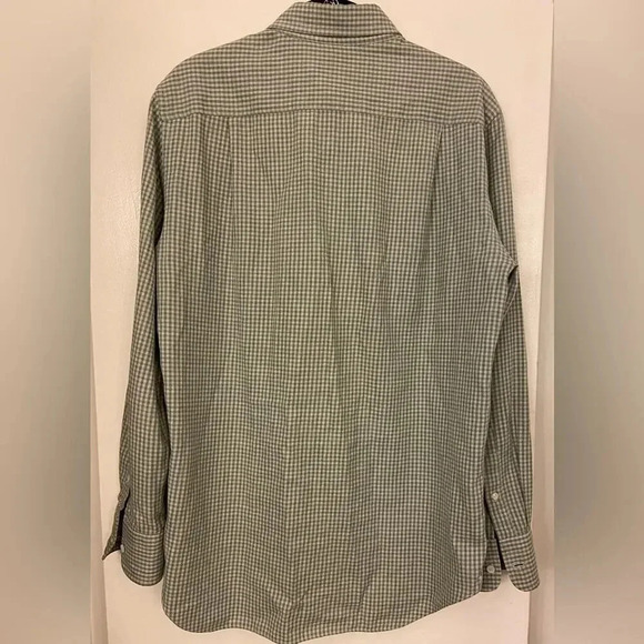 Loro Piana Collared Button Down Checkered Long Sleeve Green Size Medium - Picture 2 of 10